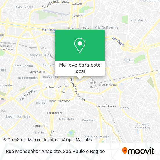 Rua Monsenhor Anacleto mapa