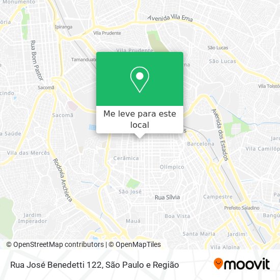 Rua José Benedetti 122 mapa