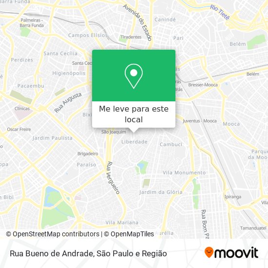 Rua Bueno de Andrade mapa