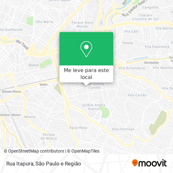 Rua Itapura mapa