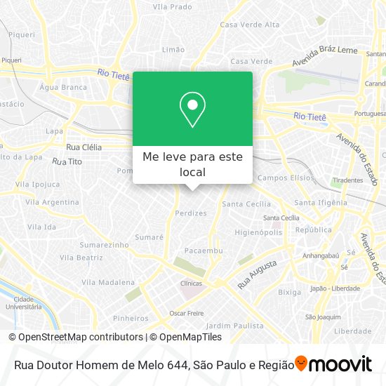 Rua Doutor Homem de Melo 644 mapa