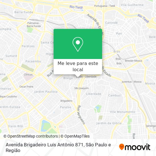 Avenida Brigadeiro Luís Antônio 871 mapa