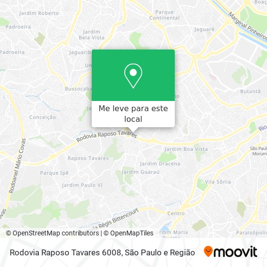 Rodovia Raposo Tavares 6008 mapa