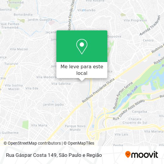 Rua Gáspar Costa 149 mapa