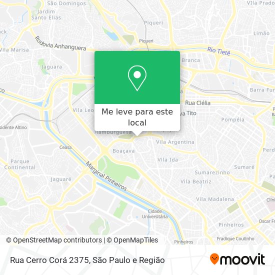 Rua Cerro Corá 2375 mapa