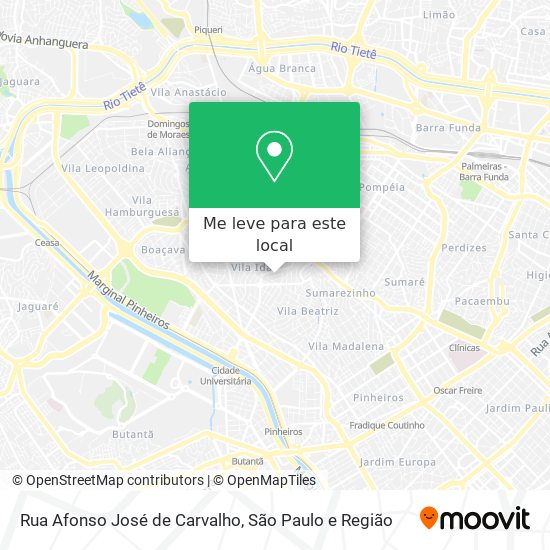 Rua Afonso José de Carvalho mapa