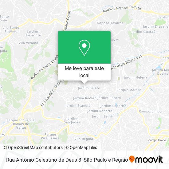 Rua Antônio Celestino de Deus 3 mapa