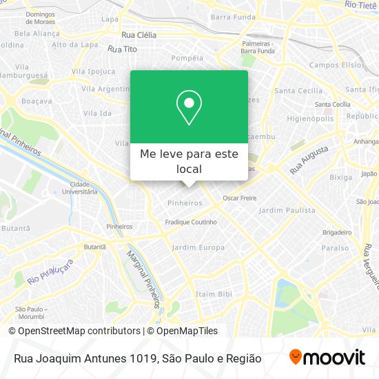 Rua Joaquim Antunes 1019 mapa