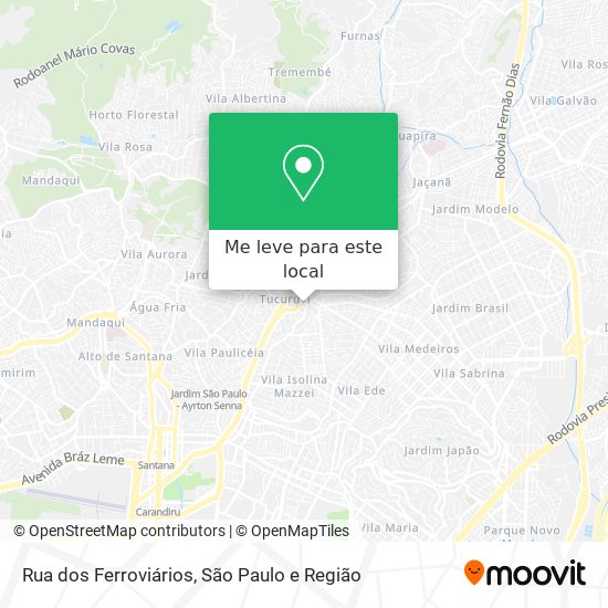 Rua dos Ferroviários mapa