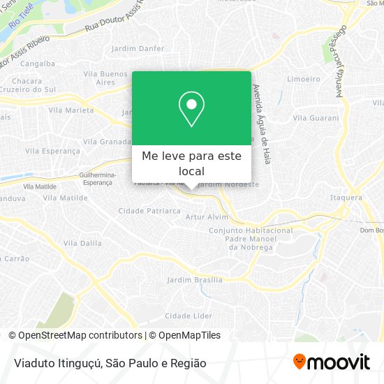 Viaduto Itinguçú mapa