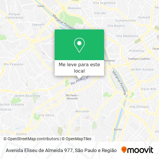 Avenida Eliseu de Almeida 977 mapa