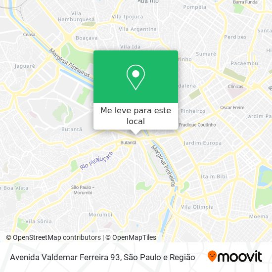 Avenida Valdemar Ferreira 93 mapa