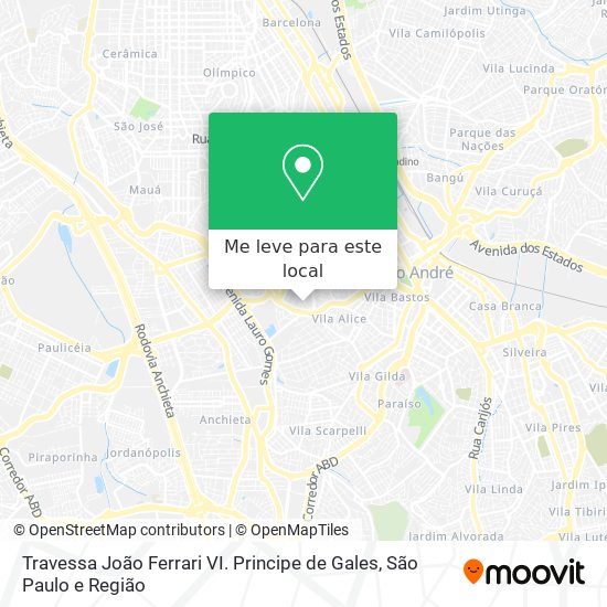 Travessa João Ferrari VI. Principe de Gales mapa