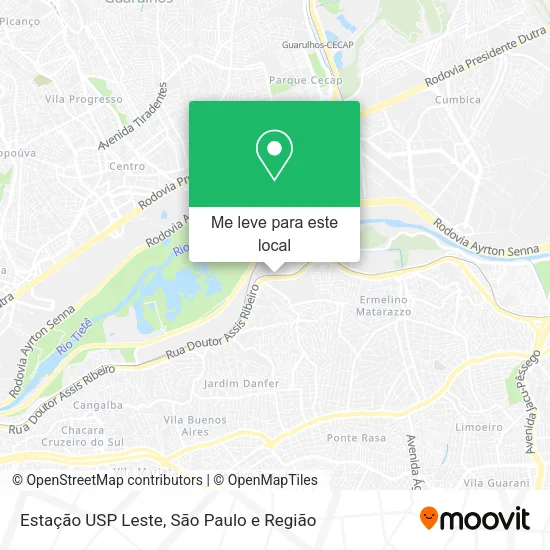 Estação USP Leste mapa