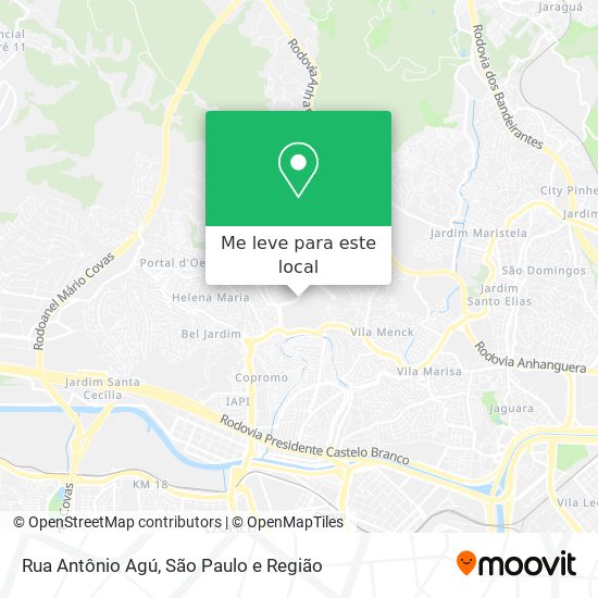 Rua Antônio Agú mapa