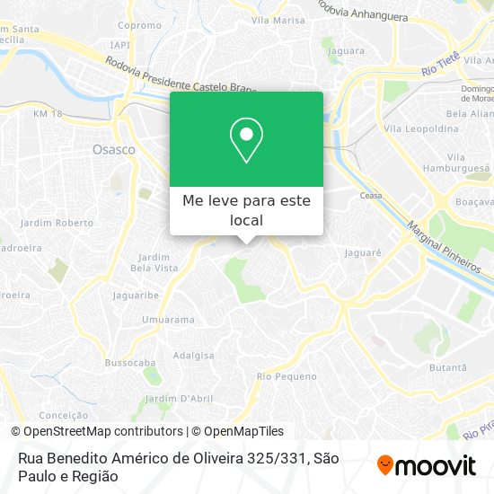 Rua Benedito Américo de Oliveira 325 / 331 mapa