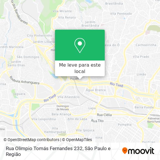 Rua Olímpio Tomás Fernandes 232 mapa