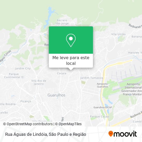 Rua Águas de Lindóia mapa