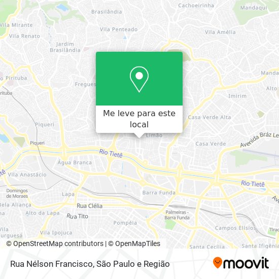 Rua Nélson Francisco mapa