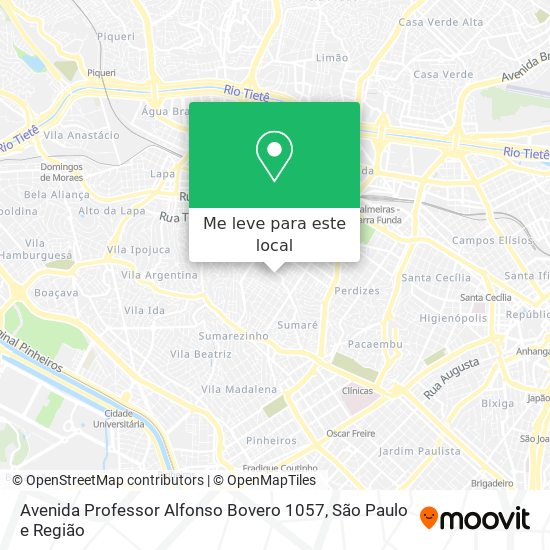 Avenida Professor Alfonso Bovero 1057 mapa