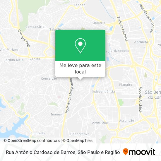 Rua Antônio Cardoso de Barros mapa