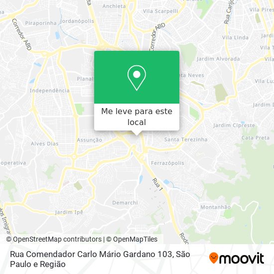 Rua Comendador Carlo Mário Gardano 103 mapa