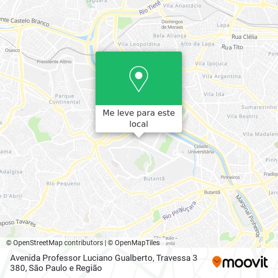 Avenida Professor Luciano Gualberto, Travessa 3 380 mapa