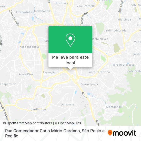 Rua Comendador Carlo Mário Gardano mapa