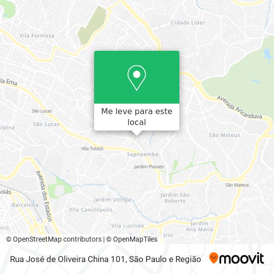 Rua José de Oliveira China 101 mapa