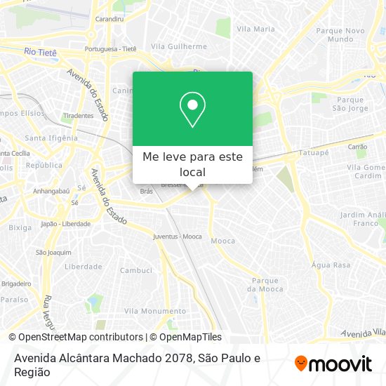 Avenida Alcântara Machado 2078 mapa