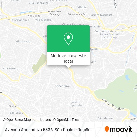 Avenida Aricanduva 5336 mapa
