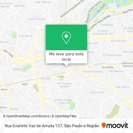 Rua Evaristo Vaz de Arruda 137 mapa