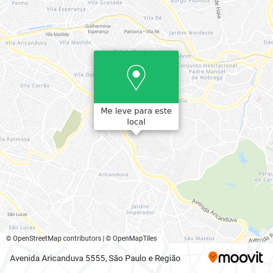 Avenida Aricanduva 5555 mapa