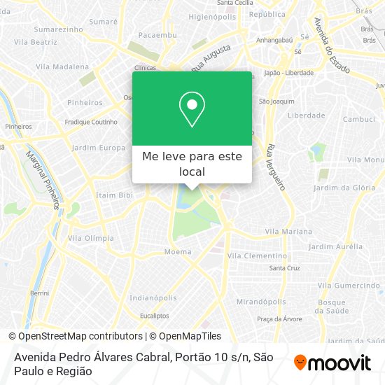 Avenida Pedro Álvares Cabral, Portão 10 s / n mapa