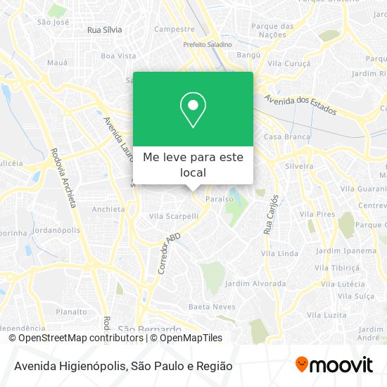 Avenida Higienópolis mapa