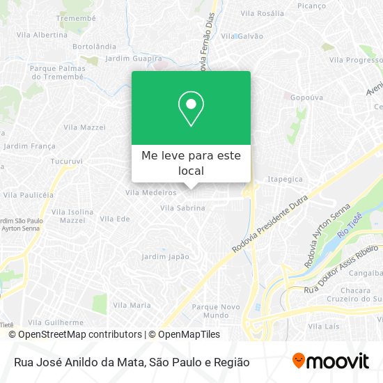 Rua José Anildo da Mata mapa