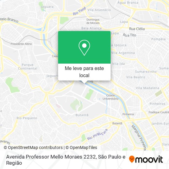 Avenida Professor Mello Moraes 2232 mapa