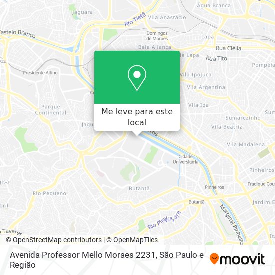 Avenida Professor Mello Moraes 2231 mapa