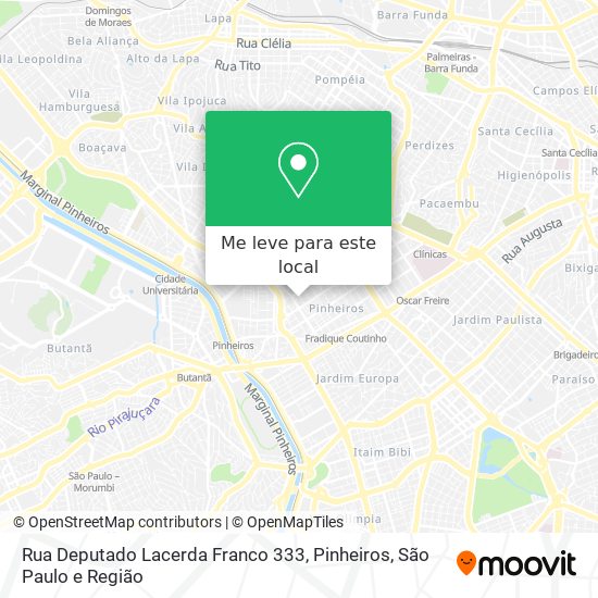 Rua Deputado Lacerda Franco 333, Pinheiros mapa