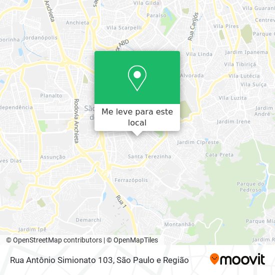 Rua Antônio Simionato 103 mapa