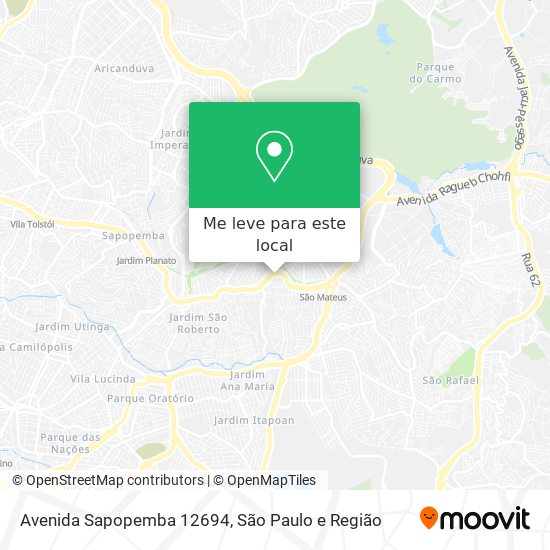Avenida Sapopemba 12694 mapa
