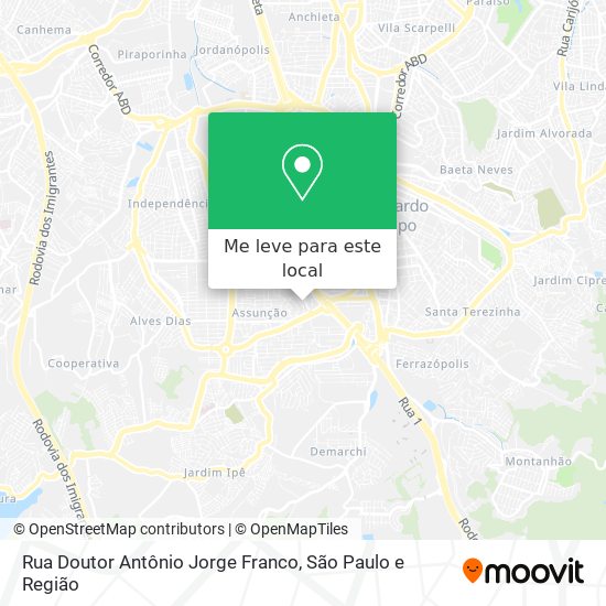 Rua Doutor Antônio Jorge Franco mapa