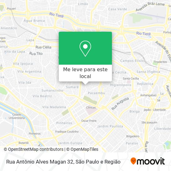 Rua Antônio Alves Magan 32 mapa