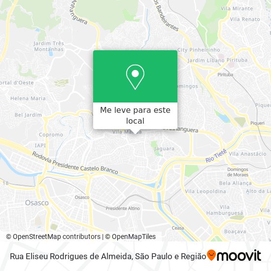 Rua Eliseu Rodrigues de Almeida mapa