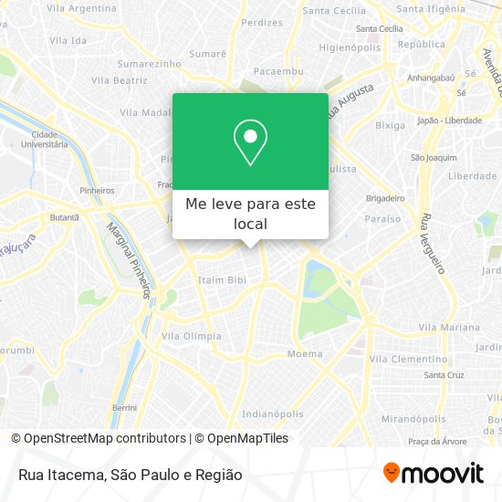 Rua Itacema mapa