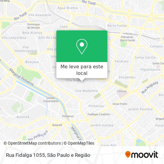 Rua Fidalga 1055 mapa