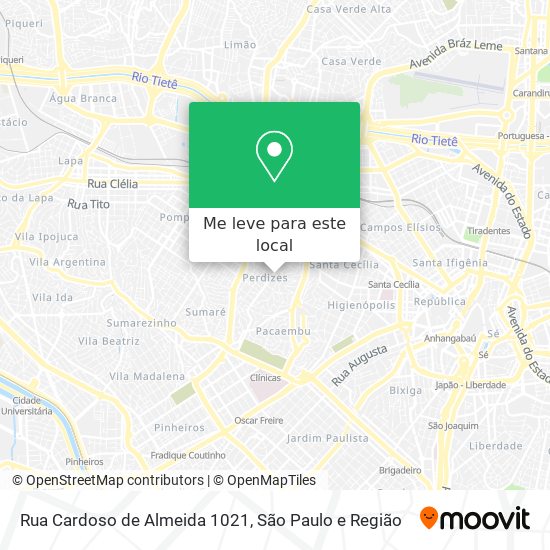 Rua Cardoso de Almeida 1021 mapa