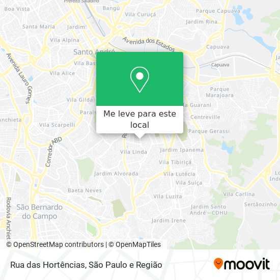 Rua das Hortências mapa