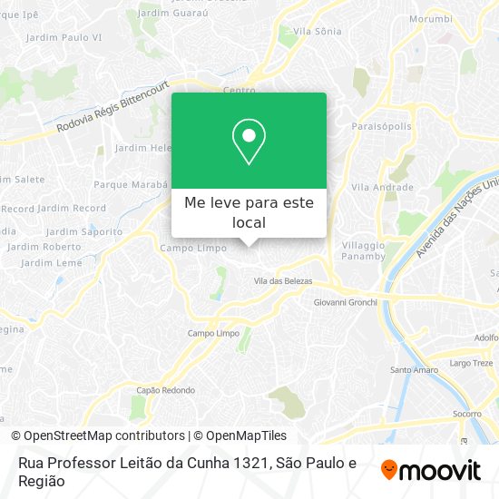Rua Professor Leitão da Cunha 1321 mapa