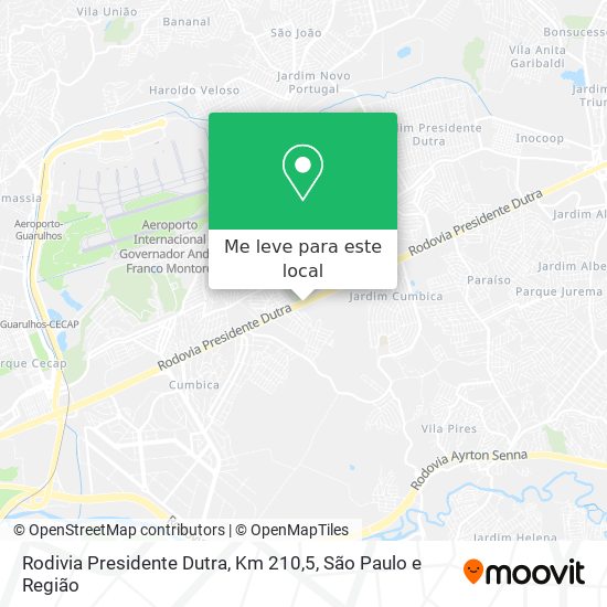 Rodivia Presidente Dutra, Km 210,5 mapa